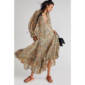 Free People Feeling Groovy Maxi Dress (XS) in Black Combo